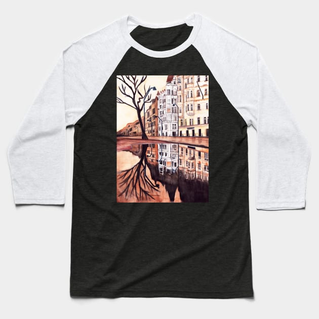 Watercolor - london view Baseball T-Shirt by Karoのkyuuto